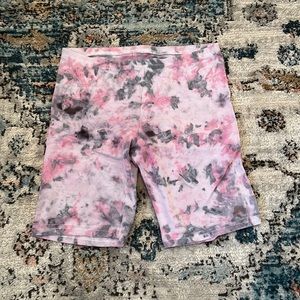 tie-dye biker shorts.